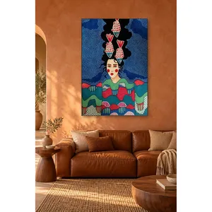 Fida, femme avec un poisson rouge dans les cheveux, impression sur toile - Product Image 5
