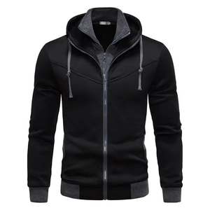 Chaqueta de moda para hombre, cárdigan informal ajustado con capucha de color contrastante, chaqueta fina con capucha para hombre, Sudadera con capucha - Product Image 4