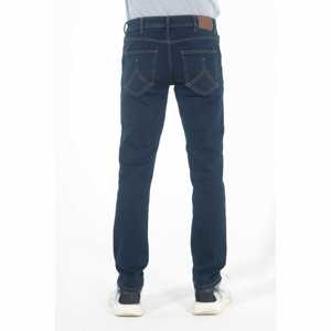 Jean en denim stretch coupe intelligente, bleu nuit, jean fuselé pour homme, coton mélangé confortable, tenue décontractée, denim indigo classique - Product Image 5