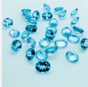 Topaze naturelle coupe ovale prix d'usine en gros haute qualité à facettes en vrac 12x14mm pierre précieuse bleu ciel par carat IGI - Product Image 5