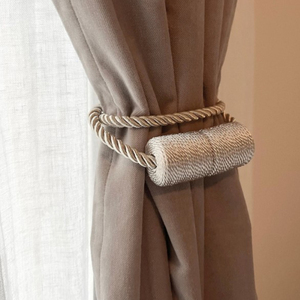 Tiebacks-Beige, Strong Magnetic <b>Curtain</b> Holder Buckle Rope Holdbacks, Modern Rope Tiebacks,Gift Set for New Home&Friend - Product Image 1
