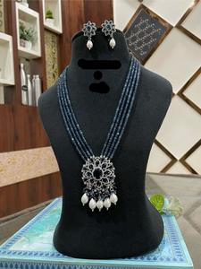 Luxe CZ Zircon Diamant Long Mala Collier Avec Boucles D'oreilles Américain Diamant Look Ensemble De Bijoux pour Cadeau De Mariage Fête Élégante - Product Image 3