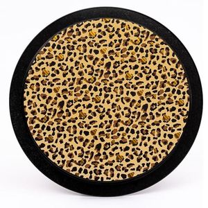 Plateau décoratif rond en métal motif léopard doré Ø 370 mm - Product Image 3