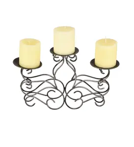 Top Selling Atacado castiçal decorativo Estilo moderno Silver Table Metal Candle Holder Para Casa Decoração Sazonal Do Casamento