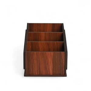 Support de télécommande moderne à 3 niveaux et multi-compartiments pour la maison, le salon, organisateur de table, design détachable, en bois, pour vaisselle - Product Image 4