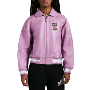 Fabricant OEM Vêtements de rue brodés Vestes en cuir pour hommes Blouson bombardier en cuir très vendu aux États-Unis Vestes Avirex sans casquette incluses - Product Image 4