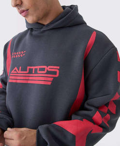 Nouveaux hommes surdimensionné Boxy Moto Racing sérigraphie survêtement à capuche et pantalons de survêtement ensemble fabrication survêtement pour hommes - Product Image 3