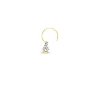 Anillo de Nariz de Titanio G23 Chapado en Oro con Cristal de Zirconia - Product Image 1