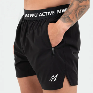 กางเกงขาสั้นของผู้ชายผ้าไนลอนโพลีเอสเตอร์สำหรับเล่นบาสเก็ตบอลยิมกระเป๋าซับในสองชั้นแห้งเร็วงานตามสั่ง - Product Image 3