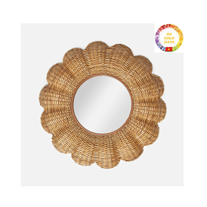 Espejo de ratán Espejos Decoración de pared Artesanía Pared decorativa Espejo de ratán para el hogar - Product Image 6