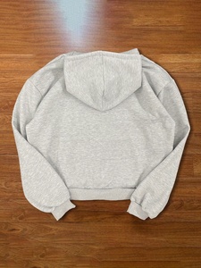 เสื้อฮู้ดดี้ผ้าคอตตอนหนาน้ำหนักมาก 400/500 กรัม สไตล์วินเทจ ซักแบบดิสเทรส ตัดเย็บแบบครอป พร้อมป้ายปัก และซิป - Product Image 2