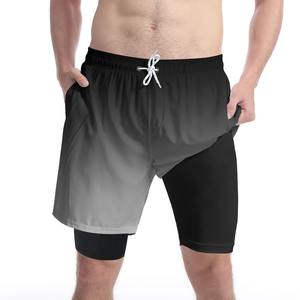 Top Trend Sublimated Polyester Double <b>Layer</b> Men's Swim Shorts Quick Dry Custom Design Fitness Workout Shorts Summer Beach Shorts - Product Image 3