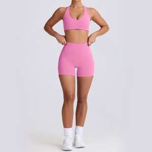 Conjunto de camisola deportiva con cordón para mujer, transpirable, sin costuras, de secado rápido, para yoga y actividades al aire libre. - Product Image 4