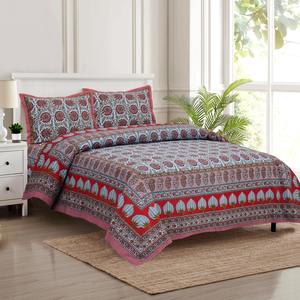 <b>King</b> <b>Size</b> Floral Bedsheet Cotton Print Fitted & Flat <b>Sheets</b> Wholesale <b>Bed</b> <b>Sheets</b> Cotton Printed Bedsheets with 2 Pillow Covers - Product Image 3