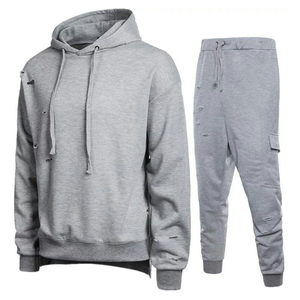 Vente en gros de pulls pour hommes déchirés pulls unis vierges en détresse, survêtement 100% coton, éponge française, jogging, fitness, tenue décontractée - Product Image 2