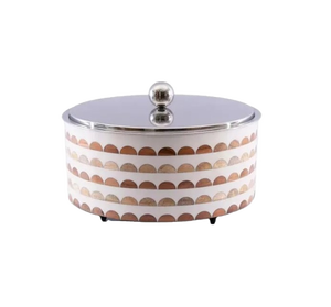 Pot de service en acier inoxydable blanc Décoration de vaisselle élégante en métal pour les dîners Plats à manger décontractés Assiettes - Product Image 2