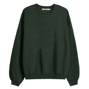 Men's Heavyweight Winter Sweatshirt Essentials <b>Sherpa</b> <b>Lined</b> Terry Fabric Crew Neck Embroidered 100% Organic Cotton - Product Image 1