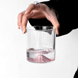 Creative 3D Pink Snow Mountain Heavy Base Fuji Mount Patrón Whisky Glass Brandy <span class=keywords><strong>Gin</strong></span> Whisky Glass - Product Image 3