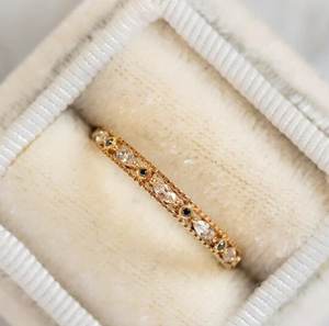 925 Sterling Silver Women's <b>Wedding</b> <b>Band</b> <b>Black</b> Onyx Gold Plating Prong Setting Customized Size Third Party Certified Unique - Product Image 2