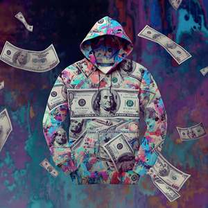 Sweat à capuche en polaire brodé avec motif Dollars imprimé pour l'hiver |   Pull à thème monétaire pour hommes et femmes avec commandes de designs personnalisés - Product Image 6