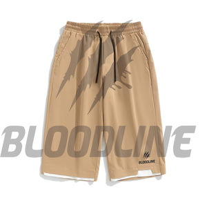 กางเกงขาสั้นเบอร์มิวดาผู้ชาย BLOODLINE เอวกลาง ยางยืด วัสดุ PU ลายพราง มีกระเป๋า แห้งเร็ว สไตล์ลำลอง สีแทน - Product Image 2