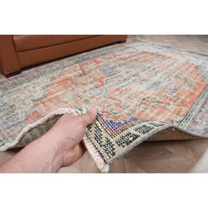 พรมตุรกี, พรมขนาดใหญ่ 5.3x8.6 ฟุต, พรมขนสัตว์สีส้มน้ำเงิน - Product Image 4