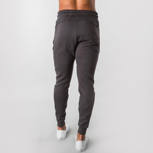Vêtements de couleur unie pour hommes Gym Fitness Running Wear 100% coton Logo personnalisé avec poches latérales Pantalon respirant pour hommes - Product Image 5