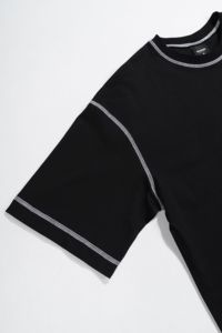 Logo personnalisé vintage lavé coupe ample t-shirts poids lourd pour hommes surdimensionné 100% coton éponge anti-rides t-shirts - Product Image 4