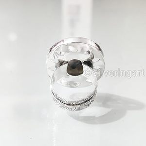 Anillo de Mujer con Labradorita Natural, Piedra de Nacimiento Genuina, Anillo Bohemio Navideño, Joyería Hecha a Mano, Anillo de Plata de Ley 925 - Product Image 6