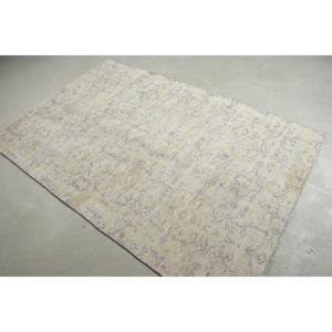 Alfombra Vintage de 4.6x6.9 pies, Alfombra Turca, Alfombra de Lana Blanca Ombré - Product Image 2