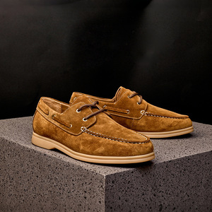 Chaussures décontractées légères avec semelle absorbant la transpiration et structure flexible, chaussures de tous les jours pour hommes, chaussures en cuir - Product Image 1