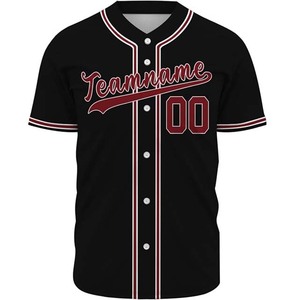 Custom Heat-Transfer Printed Baseball Jerseys <b>Men</b> Anti-UV 100% Polyester Team Numbers Short Sleeve V-neck 260g Four-Way Sports - Product Image 2