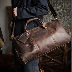 Weekender Bag Leather Overnight Bag for Me Computer Sling Gifts for Him Leather <b>Briefcase</b> Man - Product Image 1