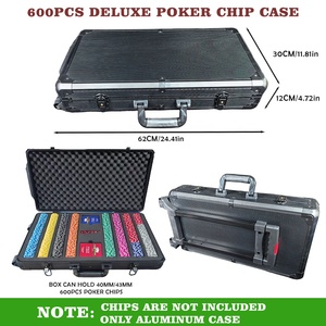 Estuche Profesional Personalizado con Logotipo, Sin Pedido Mínimo, de Aluminio Negro de 600CT, 62x30x12cm, Grande, Vacío, para Fichas de Póker, para Noches de <span class=keywords><strong>Casino</strong></span> - Product Image 1