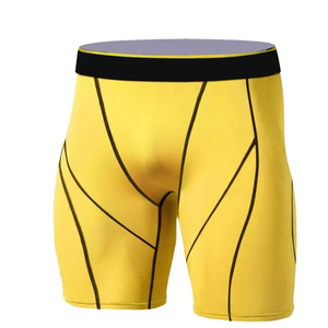 Wholesale Men's Eco-friendly Polyester Fitness <b>Compression</b> Pants Solid Gym <b>Shorts</b> Elastic Waist Customized Sports Running Gear - Product Image 6