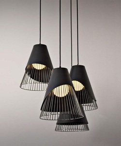 Factory Price Modern Handmade Matte Black Finish Hemp <b>Rope</b> Hanging Chandelier <b>Lighting</b> Iron Led Lamp Pendant Light Restaurant - Product Image 1