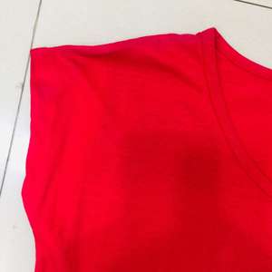 Camiseta personalizable de algodón 100% con cuello redondo para hombre, camisetas informales de talla grande de alta calidad para estampado Digital de Color rojo para mujer - Product Image 5