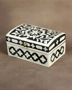 Caja de embalaje de joyería con incrustaciones de hueso de diseño elegante al por mayor y exportador de India - Product Image 3