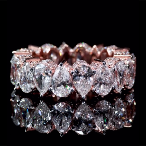 Sang trọng vĩnh cửu ban nhạc | hình dạng quả lê vvs moissanite Vòng | 925 Sterling Bạc | đồ trang sức kỷ niệm ngày cưới - Product Image 4