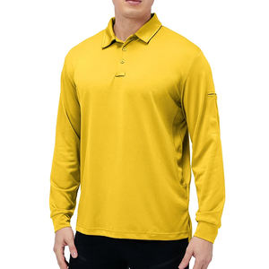 Polo à manches longues 100% coton, col personnalisé, logo de marque personnalisé vintage, manches longues classiques, polo à manches longues pour homme - Product Image 3