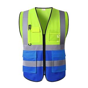 Gilet de sécurité réfléchissant en toile légère pour hommes, vêtement d'extérieur respirant d'été avec 5 poches dimensionnelles et logo personnalisé - Product Image 3