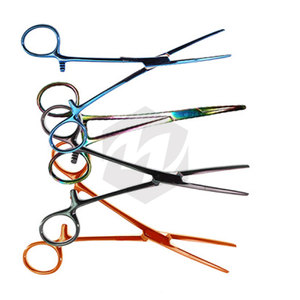 Pince à Carmalt manuelle en acier inoxydable de qualité supérieure 6 1/4 "pince hémostatique chirurgicale enduite de couleur droite MOL vétérinaire réutilisable - Product Image 2