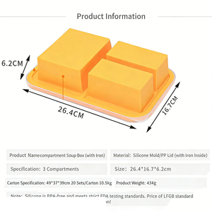 Air Tight Leak Proof Design Soup <b>Freezer</b> Tray Non-stick Ice Cube Mold Easy to Wash Eco-friendly Silicone Ice Cube Tray - Product Image 2