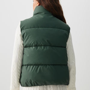 Nouvelle conception de mode d'hiver, logo personnalisé, veste matelassée d'hiver, col montant, veste sans manches pour femmes, vestes matelassées - Product Image 3