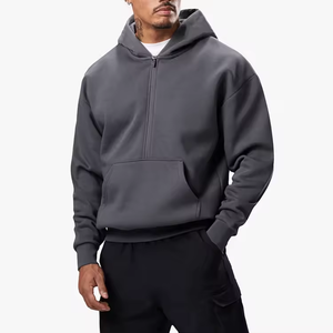 Heavyweight 600 Gsm Boxy Zipup <b>Hoodie</b> Oversized Double Zipper Hoodies Custom 100% Cotton Cropped <b>Full</b> <b>Zip</b> <b>up</b> Hoodies Men - Product Image 1