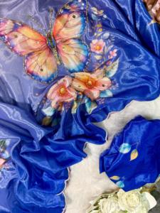 Magnifique superbe designer indien Pure Malai Silk Sari Dernier chemisier fantaisie exclusif Premium Quality Bridal Ethnic Party Wear - Product Image 2