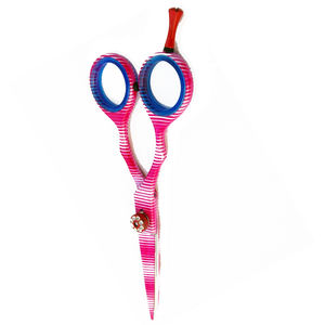 Ciseaux de coupe de cheveux en acier allemand enduit de papier ciseaux de coupe de lame tranchante avec repose-doigt réglable et anneau en caoutchouc - Product Image 5