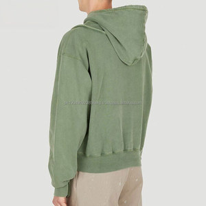 Sudadera con Capucha Corta de Algodón Vintage para Hombre, Sudadera con Capucha Extra Grande, Básica, de Felpa Gruesa, con Logotipo Personalizado - Product Image 6