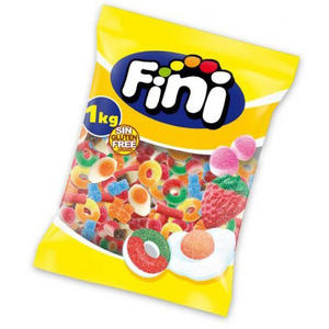 Fini Sour Fruit Attack 1kg. Gomitas de Caramelo Sabor Cine - Paquete de 150g FINI - Product Image 1