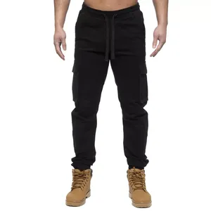 Pantalon de jogging cargo personnalisé pour hommes Pantalon de travail à taille élastique avec cordon de serrage avec plusieurs poches, Pantalon utilitaire et décontracté pour hommes - Product Image 3
